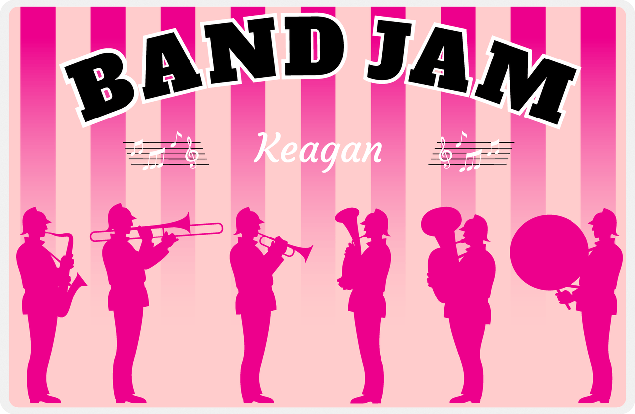 Personalized School Band Placemat XII - Band Jam - Pink Background -  View