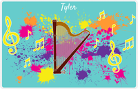 Thumbnail for Personalized School Band Placemat XIII - Teal Background - Harp -  View