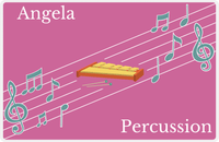 Thumbnail for Personalized School Band Placemat XIV - Pink Background - Percussion VII -  View