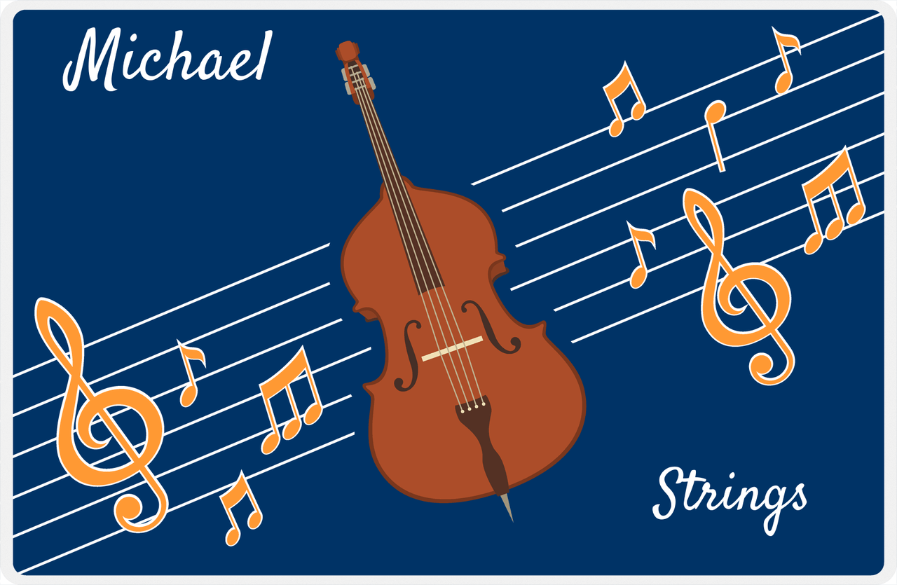 Personalized School Band Placemat XV - Blue Background - Strings I -  View