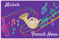 Thumbnail for Personalized School Band Placemat XVIII - Purple Background - French Horn -  View