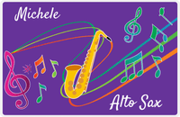 Thumbnail for Personalized School Band Placemat XVIII - Purple Background - Alto Sax -  View