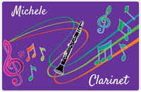 Thumbnail for Personalized School Band Placemat XVIII - Purple Background - Clarinet -  View