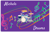 Thumbnail for Personalized School Band Placemat XVIII - Purple Background - Drum Kit -  View