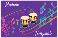 Thumbnail for Personalized School Band Placemat XVIII - Purple Background - Timpani -  View