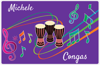 Thumbnail for Personalized School Band Placemat XVIII - Purple Background - Congas -  View