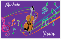 Thumbnail for Personalized School Band Placemat XVIII - Purple Background - Violin -  View