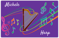 Thumbnail for Personalized School Band Placemat XVIII - Purple Background - Harp -  View