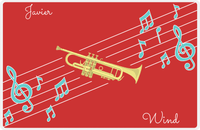 Thumbnail for Personalized School Band Placemat XIX - Red Background - Trumpet -  View