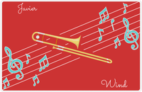 Thumbnail for Personalized School Band Placemat XIX - Red Background - Trombone -  View