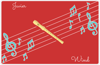 Thumbnail for Personalized School Band Placemat XIX - Red Background - Recorder -  View