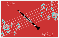 Thumbnail for Personalized School Band Placemat XIX - Red Background - Clarinet -  View