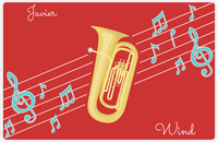 Thumbnail for Personalized School Band Placemat XIX - Red Background - Tuba -  View