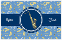 Thumbnail for Personalized School Band Placemat XX - Blue Background - Saxophone -  View