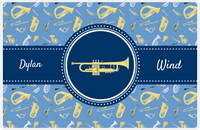 Thumbnail for Personalized School Band Placemat XX - Blue Background - Trumpet -  View