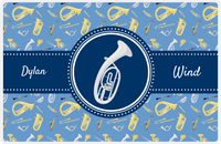Thumbnail for Personalized School Band Placemat XX - Blue Background - French Horn II -  View