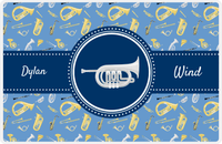 Thumbnail for Personalized School Band Placemat XX - Blue Background - Piccolo Trumpet -  View
