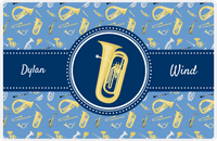 Thumbnail for Personalized School Band Placemat XX - Blue Background - Tuba -  View