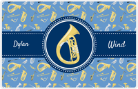 Thumbnail for Personalized School Band Placemat XX - Blue Background - Sousaphone -  View