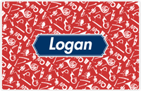 Thumbnail for Personalized School Band Placemat XXII - Red Background - Decorative Rectangle Nameplate -  View
