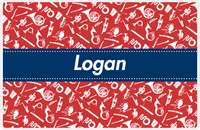 Thumbnail for Personalized School Band Placemat XXII - Red Background - Ribbon Nameplate -  View