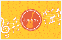 Thumbnail for Personalized School Band Placemat XXIII - Yellow Background - Acoustic Guitar -  View