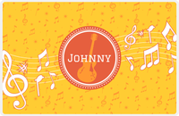 Thumbnail for Personalized School Band Placemat XXIII - Yellow Background - Electric Guitar -  View