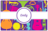 Thumbnail for Personalized School Band Placemat XXV - Purple Background - Circle Ribbon Nameplate -  View