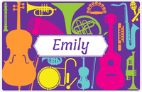 Thumbnail for Personalized School Band Placemat XXV - Purple Background - Decorative Rectangle Nameplate -  View