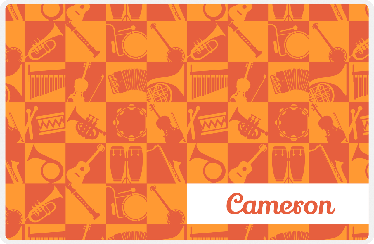 Personalized School Band Placemat XXVI - Orange Background -  View