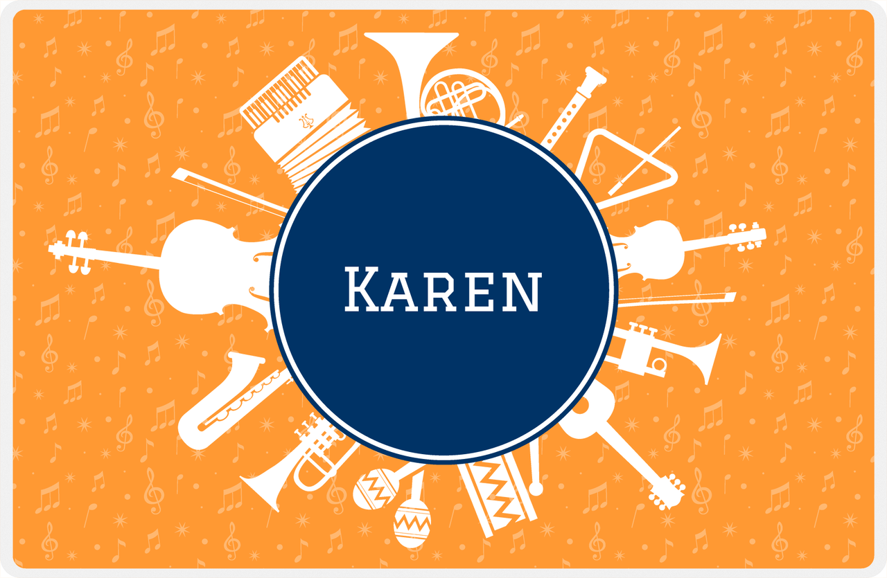 Personalized School Band Placemat XXVII - Orange Background -  View