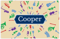 Thumbnail for Personalized School Band Placemat XXVIII - Tan Background - Decorative Rectangle Nameplate -  View
