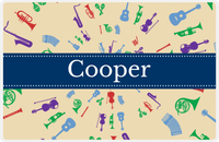 Thumbnail for Personalized School Band Placemat XXVIII - Tan Background - Ribbon Nameplate -  View