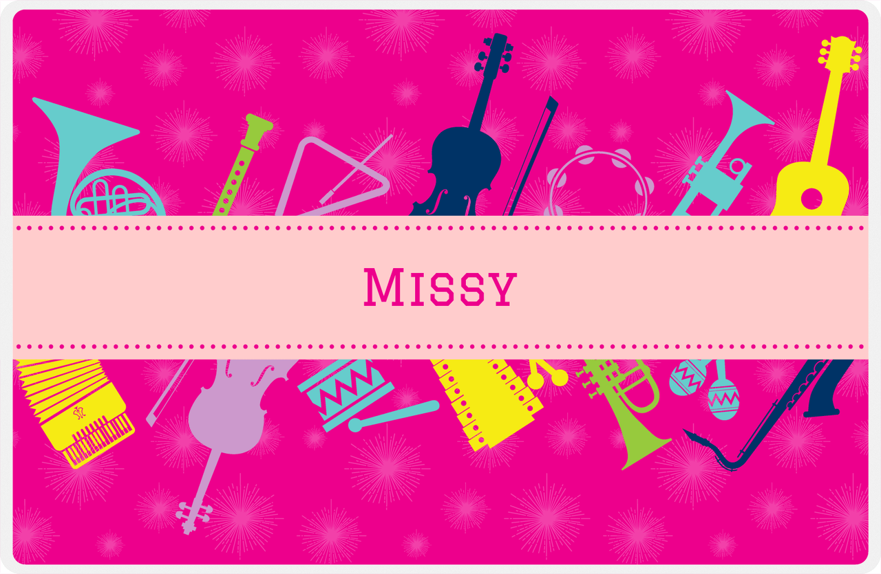 Personalized School Band Placemat XXIX - Pink Background -  View