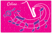 Thumbnail for Personalized School Band Placemat XXXI - Pink Background - Saxophone -  View