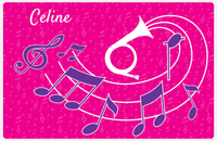 Thumbnail for Personalized School Band Placemat XXXI - Pink Background - Natural French Horn -  View