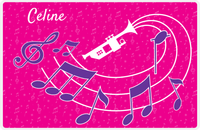 Thumbnail for Personalized School Band Placemat XXXI - Pink Background - Trumpet -  View