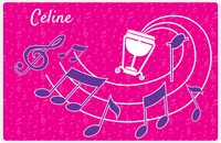 Thumbnail for Personalized School Band Placemat XXXI - Pink Background - Drum Cart -  View