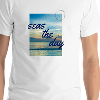 Thumbnail for Seas The Day T-Shirt - White - Shirt Close-Up View
