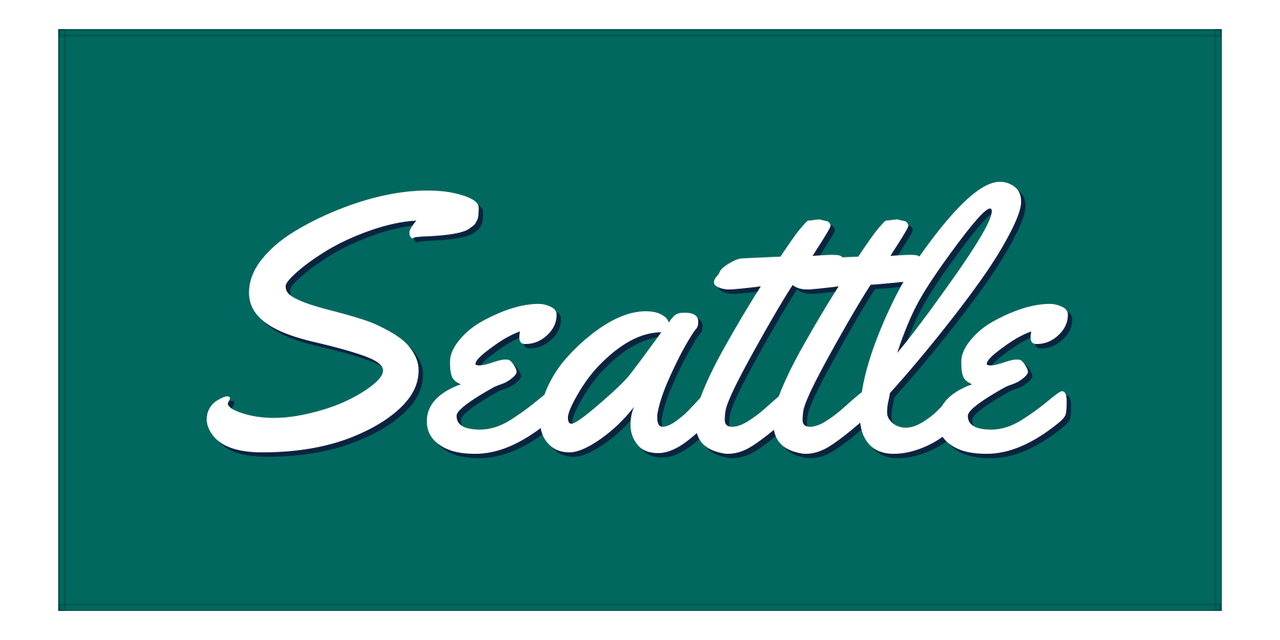 Personalized Seattle Beach Towel - Front View