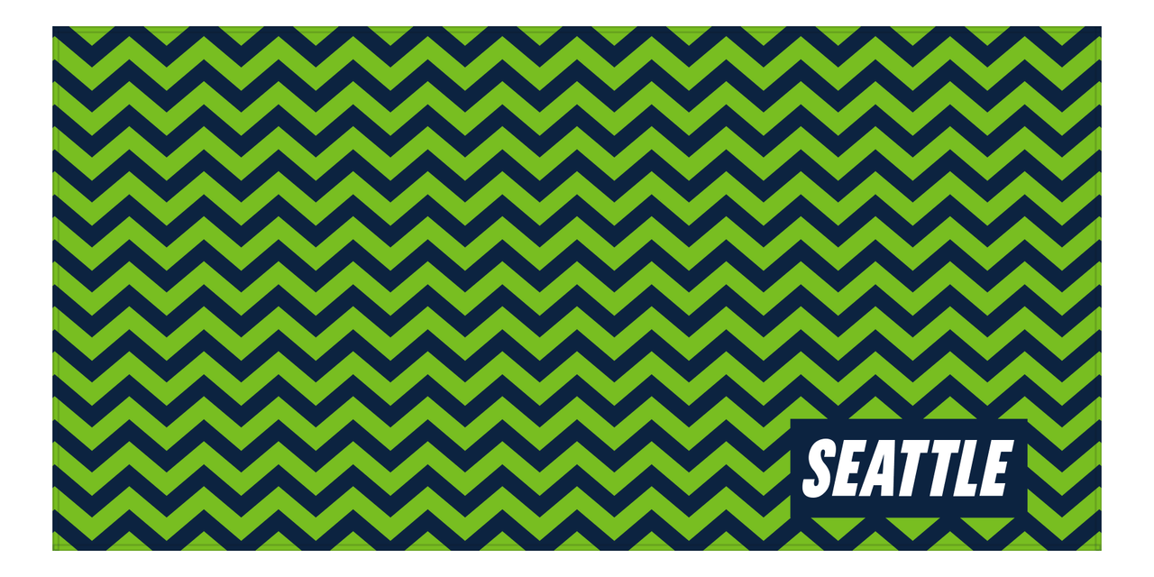 Personalized Seattle Chevron Beach Towel - Front View