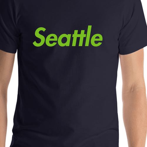 Personalized Seattle T-Shirt - Blue - Shirt Close-Up View