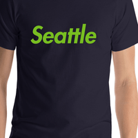 Thumbnail for Personalized Seattle T-Shirt - Blue - Shirt Close-Up View