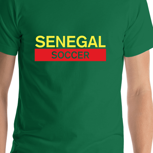 Senegal Soccer T-Shirt - Green - Shirt Close-Up View