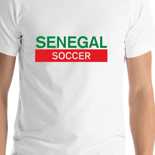 Senegal Soccer T-Shirt - White - Shirt Close-Up View