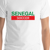 Thumbnail for Senegal Soccer T-Shirt - White - Shirt Close-Up View