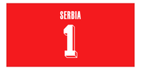 Thumbnail for Personalized Serbia Jersey Number Beach Towel - Red - Front View