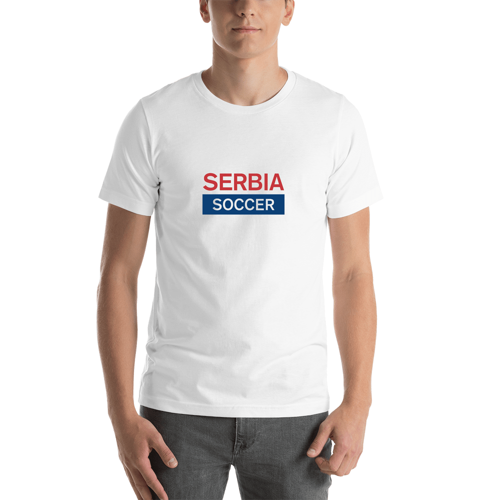 Serbia Soccer T-Shirt - White - Shirt View