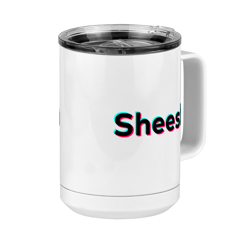 Sheesh Coffee Mug Tumbler with Handle (15 oz) - TikTok Trends - Front Right View