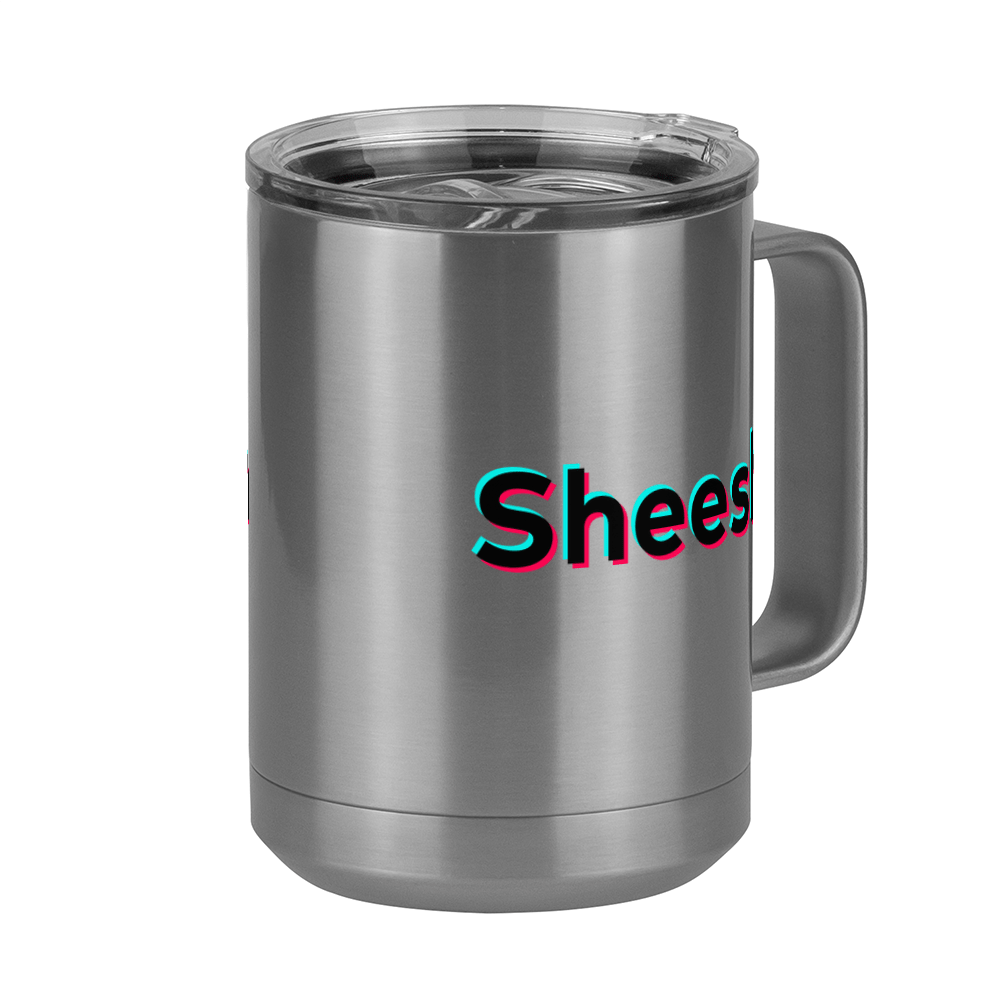 Sheesh Coffee Mug Tumbler with Handle (15 oz) - TikTok Trends - Front Right View